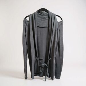 COS Chic Unique Open Front Cold Shoulder Cardigan in Black